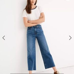 Slim wide leg raw hem Madewell jeans